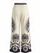 70er Hose mit Blumen und Hohe Taille