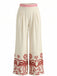 70er Hose mit Blumen und Hohe Taille