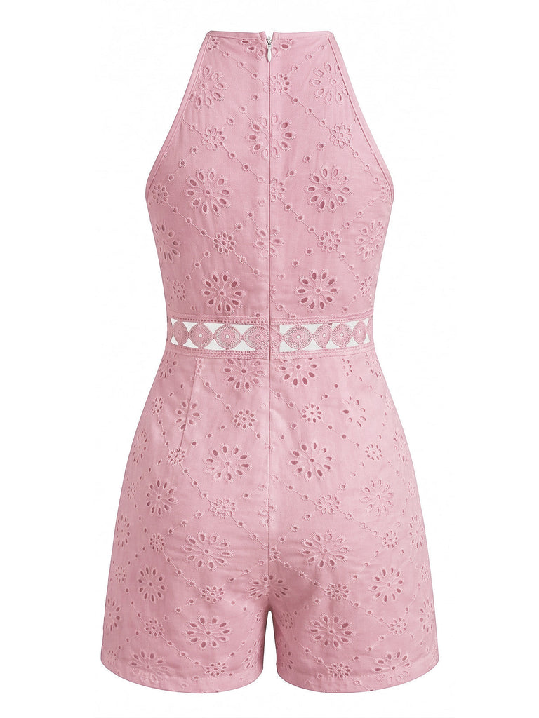 70er Romper mit Neckholder und Blumen