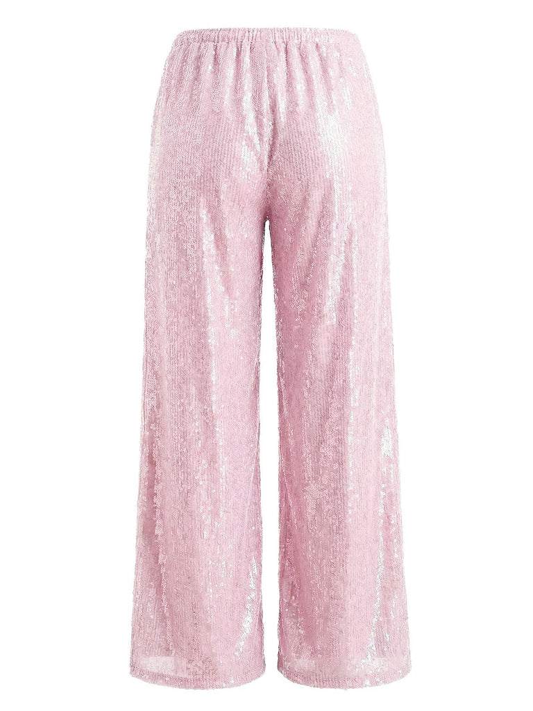 Rosa Paillettenhose auf weißem Hintergrund