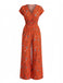 70er Boho Jumpsuit mit Kappärmel und V-Ausschnitt