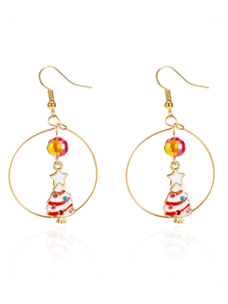 Weihnachtsbaum & Schneemann & Zuckerstange Ohrringe
