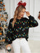Schwarz 1960er Weihnachten Lichter Stricken Pullover