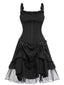 [Übergröße] Gothic Schwarzes 1950er Halloween Mesh Swing Kleid