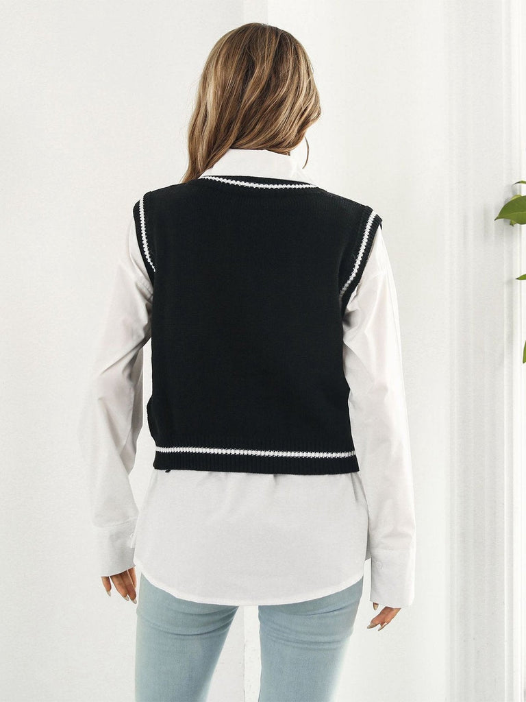 1980er Halloween Schädel Arygle Strickweste