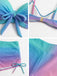 1960er Farbverlauf Schnürung Badeshorts Bikini Set