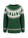 Grün 1980er Weihnachtsbaum Fair Isle Pullover