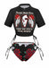 1980er Totenkopf Rose Grafik Tankini Set