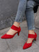 Solide Spitze Wildleder Kitten Heels