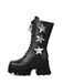 Vintage Steampunk Sternendruck Plattform Halbhohe Stiefel
