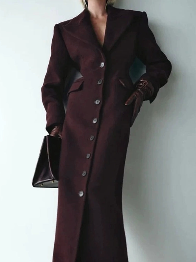 1930er Solide Reverskragen Tasten Wolle Mantel