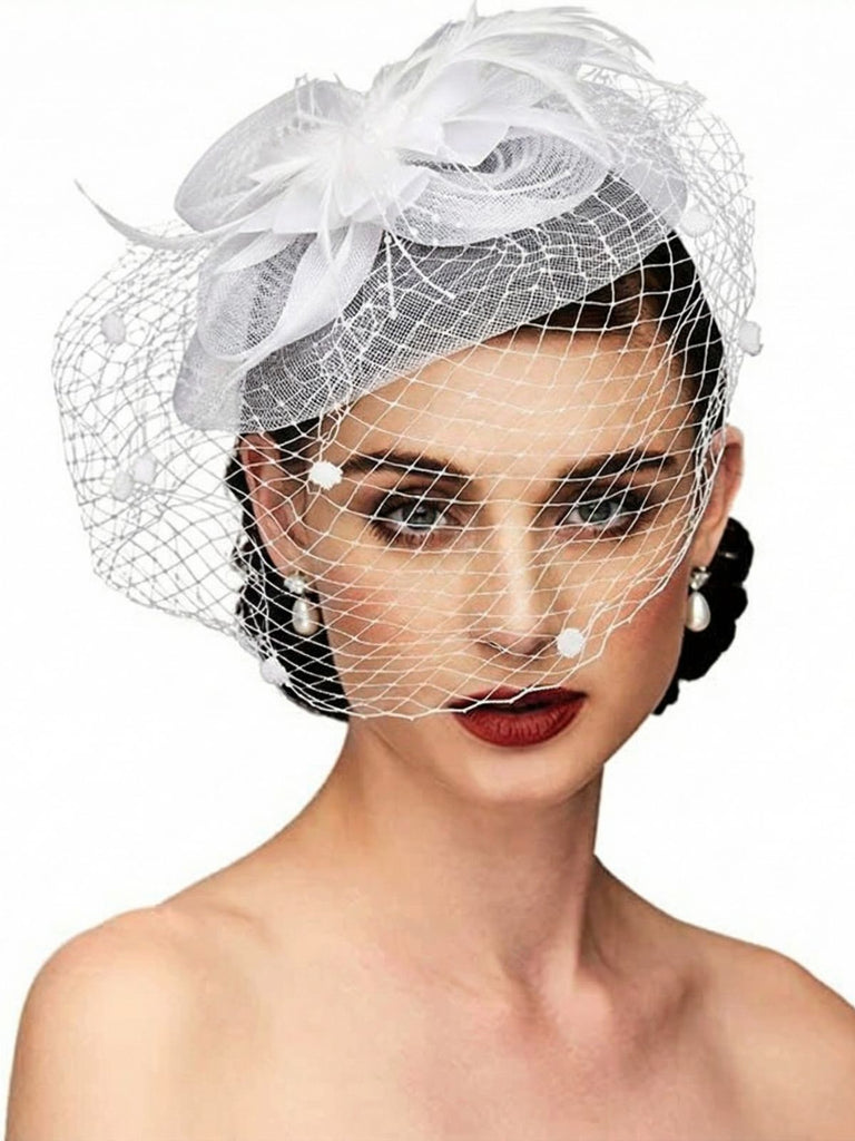 Vintage Netz Feder Bogen Haar Accessoires