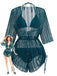 50er Bikini-Set & Cover-Up mit Neckholder und Glitzer