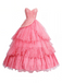 Rosa 1950er Wicked Glitter Netz Swing Kleid