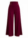 1950er Solide Hoch Taille Doppel Knopfreihe Weitbein Hose