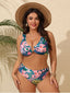 [Große Größen] Mehrfarbig 1950er Tropisch Blumen Bikini Set