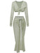 2PCS 1960er Häkel Langarm Strand Cover-Up Set