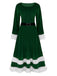 1940er Weihnachtsmann Faux Fur Trim Samt Kleid