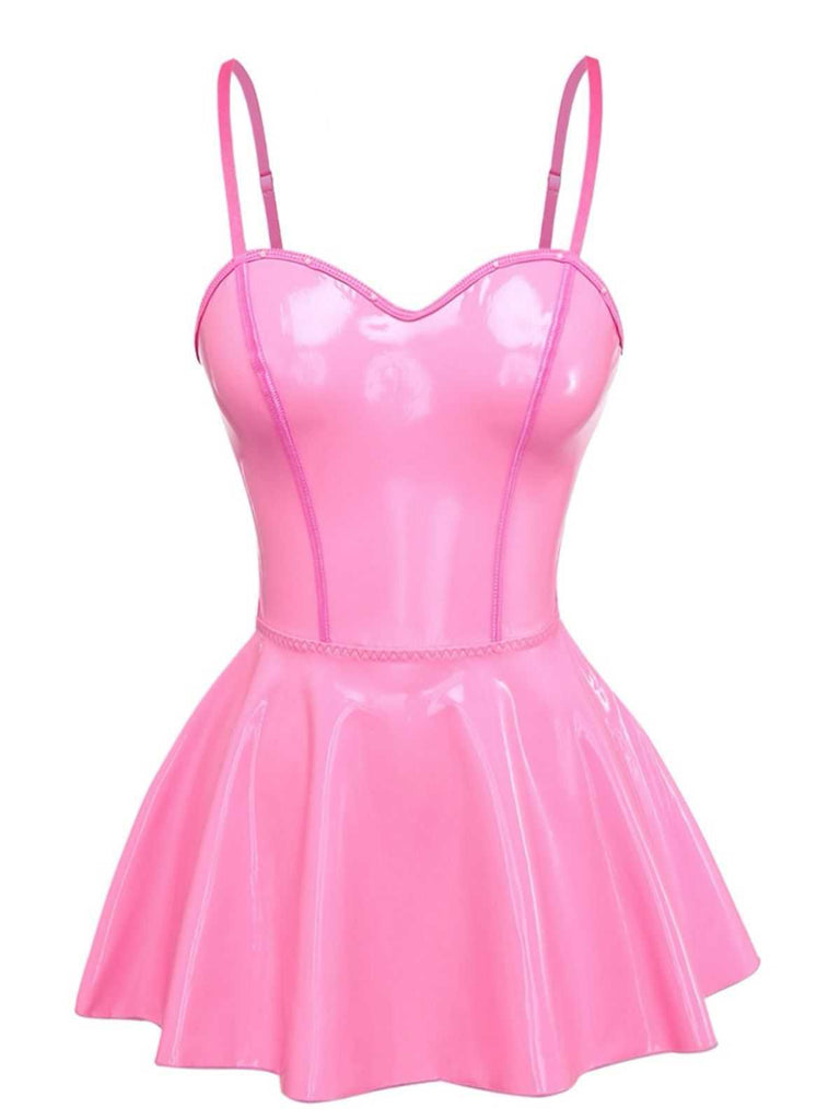 1980er Solide Latex Hasenkostüm Kleid Mit Ohren Stirnband