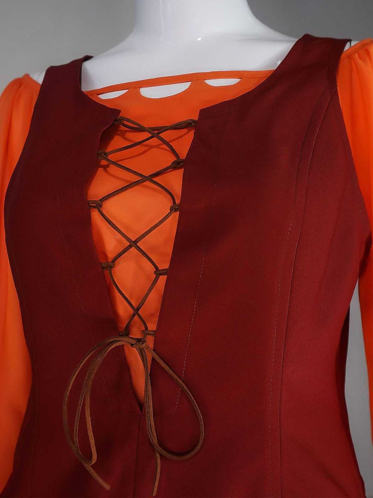 Braun 1970er Halloween Mary Sanderson Hexe Kostüm Set