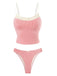 1950er Kariert Spitze Besatz Tankini Set