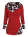 1940er Stricken Plaid Tasten Hooded Pullover