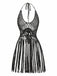 1960er Häkeln Fransen Cutout Halter Bikini Cover-Up