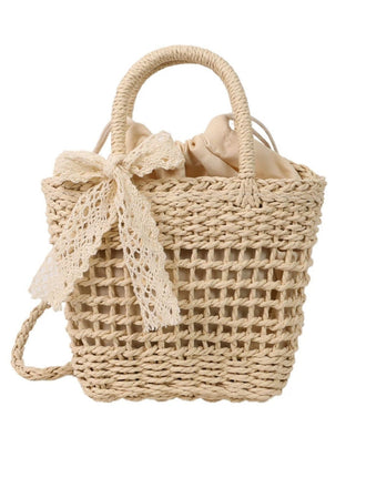 Vintage Boho Bogen Strohhand Tasche