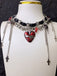 Gothic Dornenherz Leder Kreuz Quaste Halsband