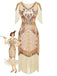 1920er Pailletten Fransen Flapper V-Ausschnitt Kleid