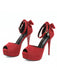 Peeptoe Kristall Bogen Hoch Absätze Schuhe