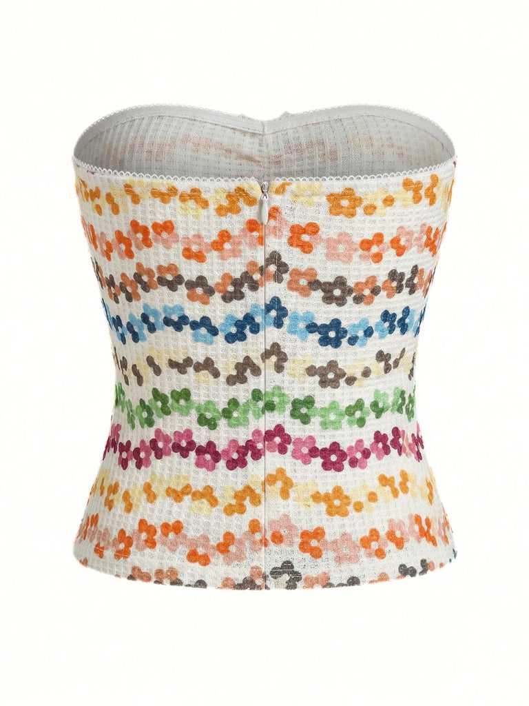 00er Top mit Blumen und Schleife