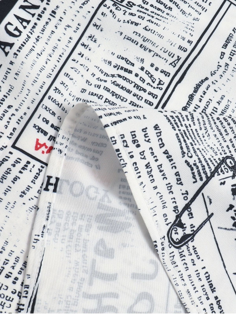 Multicolor 1970er Zeitungsdruck Stufen Midi Rock