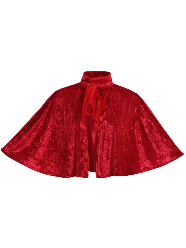 1930er Samt Mittelalterlich Schnürung Halloween Cape