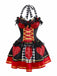 1970er Halter Halloween Queen Of Hearts Pailletten Kostüm