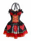 1970er Halter Halloween Queen Of Hearts Pailletten Kostüm