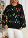 Schwarz 1960er Weihnachten Lichter Stricken Pullover