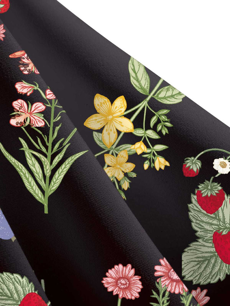 1950er Träger Blumen Schnürung Korsett Kleid