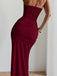 1930er Solide Schnürung Trägerlos Maxi Kleid