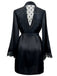Schwarz 1930er Polka Dots Spitze Satin Robe