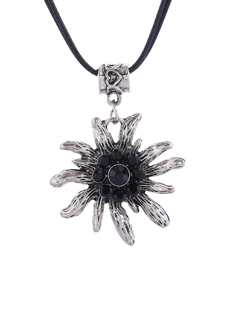 Vintage Oktoberfest Strassstein Edelweiß Baumeln Halskette