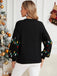Schwarz 1960er Weihnachten Lichter Stricken Pullover