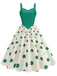 1970er Träger Patchwork Polka Dots Swing Kleid