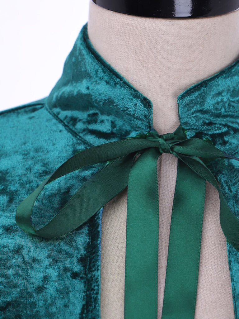 1930er Samt Mittelalterlich Schnürung Halloween Cape