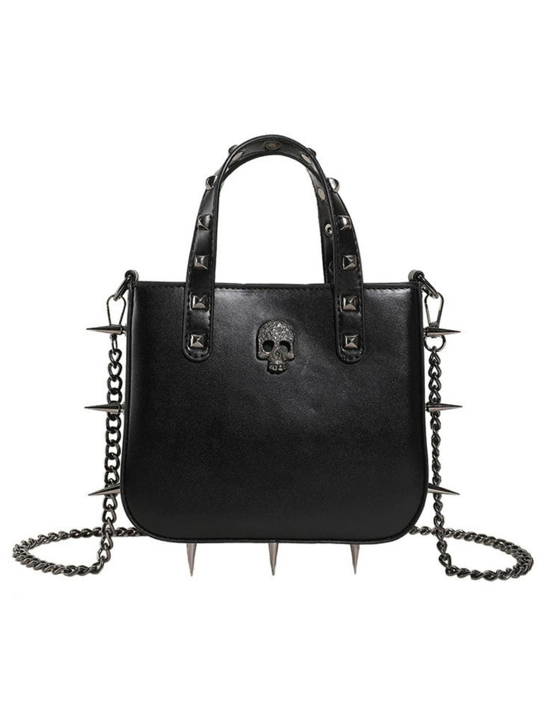 Gothic PU Leder Punk Nieten Handtasche