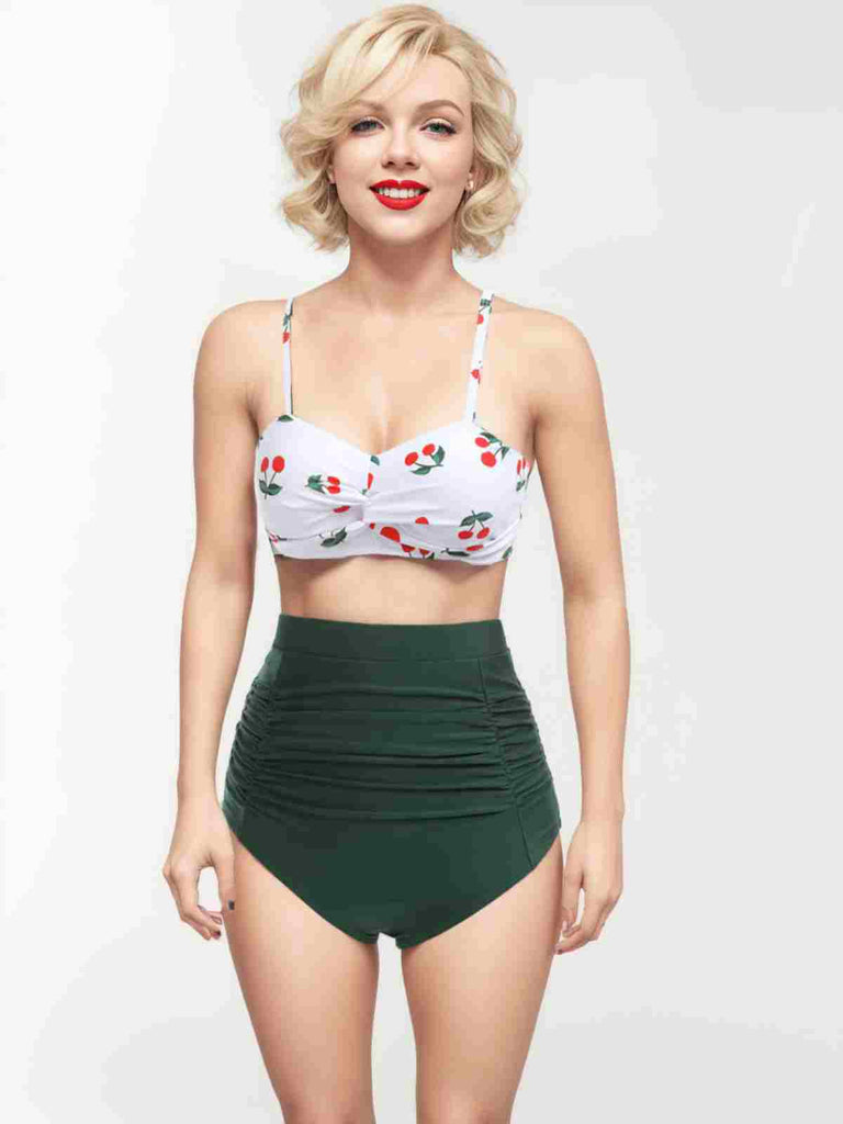 [Vorverkauf] 2PCS 1950er Cherry Halter Bikini Set
