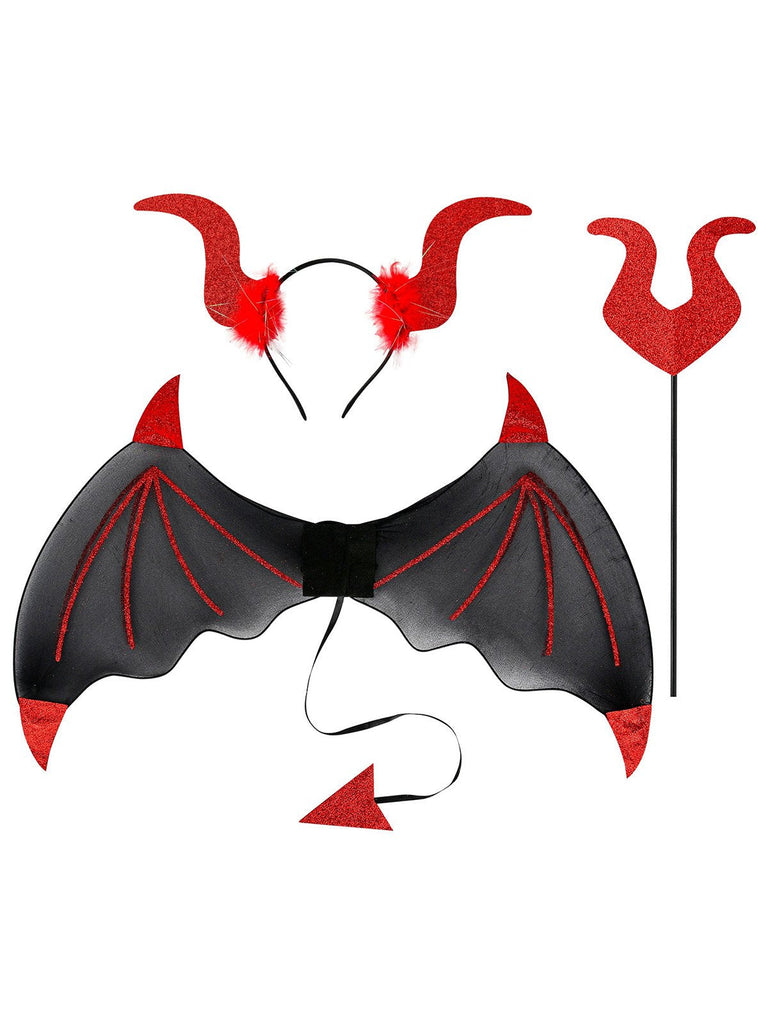 3PCS Halloween Fledermausflügel & Zauberstab & Stirnband