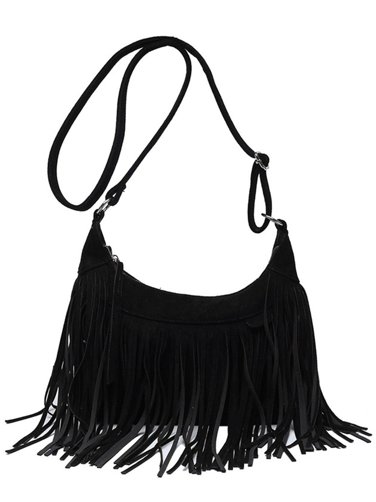 Vintage Boho Quaste Suede Umhängetasche