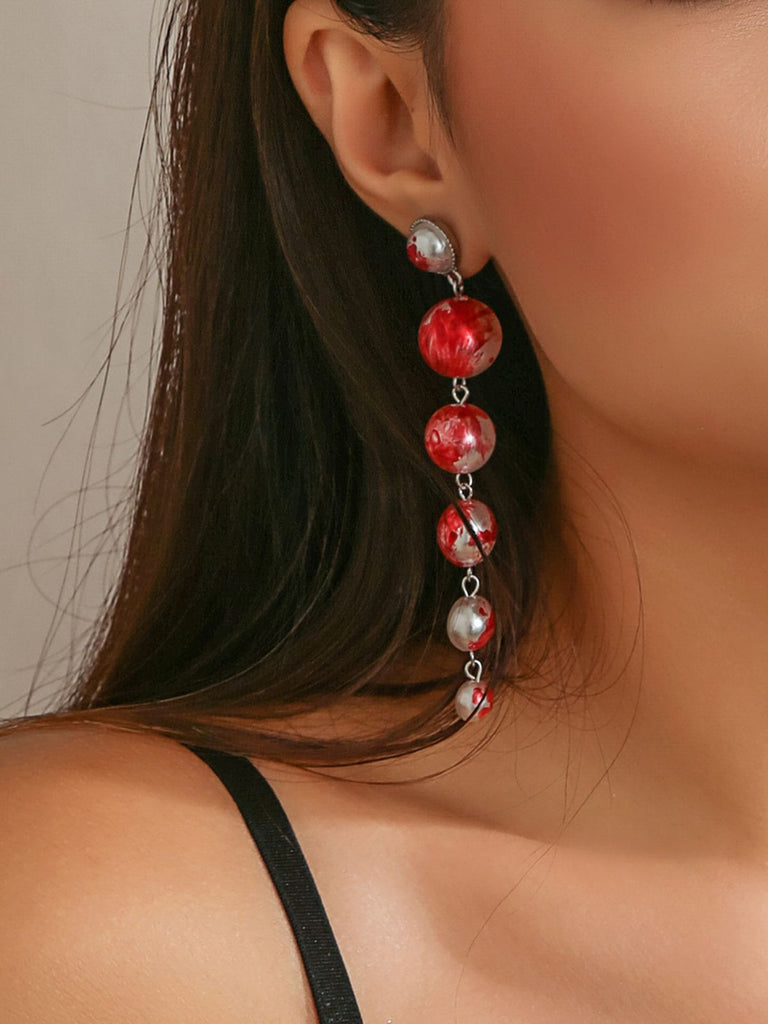 Gothic Blut Perle Quaste Ohrringe