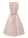 Rosa 1940er V-Ausschnitt Blumen Gürtel Ärmelloses Kleid